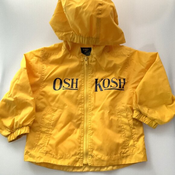 OSHKOSH B’GOSH YELLOW HOODED RAIN JACKET - Picture 5 of 9